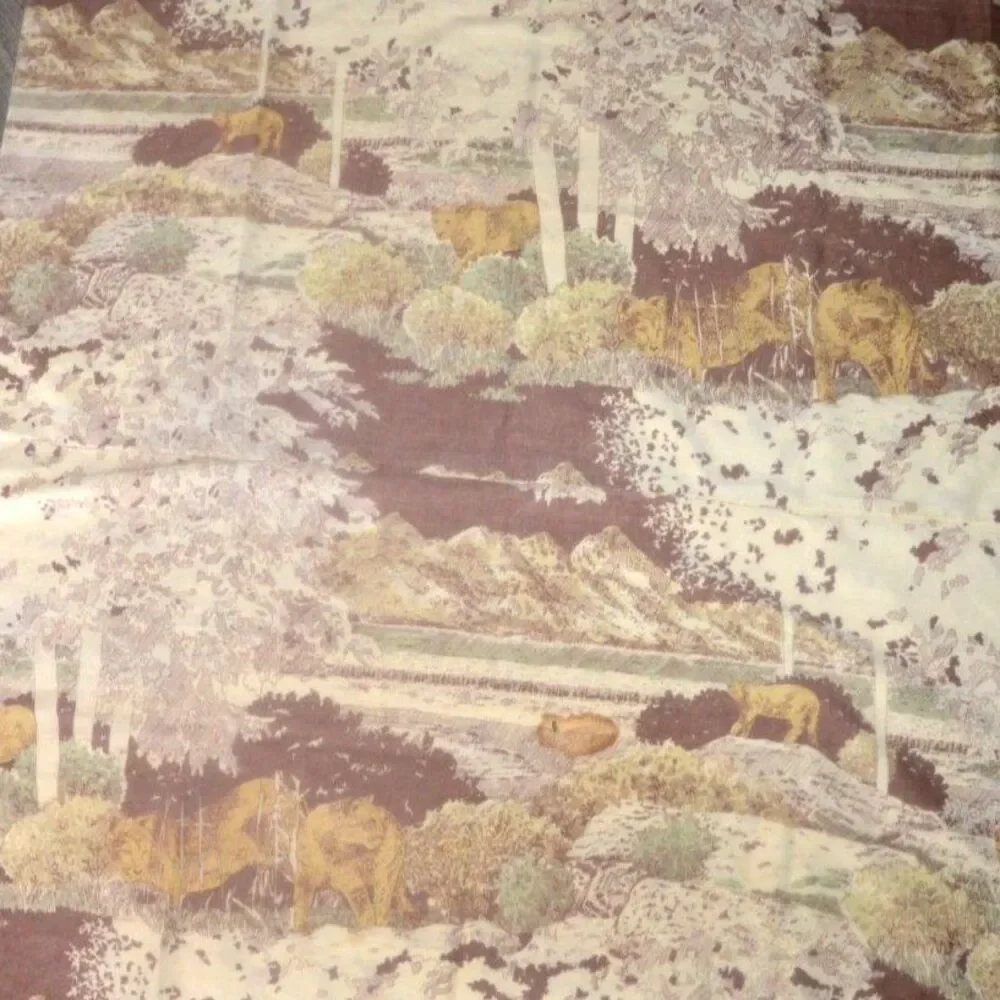 Big Cat Lion Leopard Jungle African 70s Safari Duvet Bedding Queen Set Vintage
